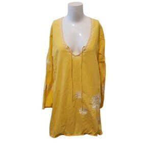 [Mud Pie] Yellow V-Neck Long Sleeve - Size L